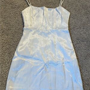 Elegant White Satin Dress